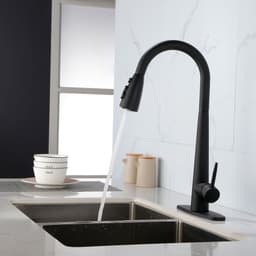 image-Kitchen Faucets with Pull Down Sprayer, Kitchen Sink Faucet with Pull Out Sprayer, Fingerprint Resistant, Single Hole Deck Mount, Single Handle Copper Kitchen Faucet,