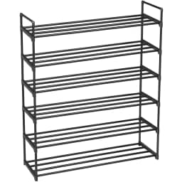 image-6 Tiers Shoe Rack Shoe Tower Shelf Storage Organizer For Bedroom, Entryway, Hallway, and Closet Black Color
