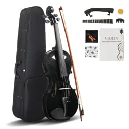 image-【Do Not Sell on AmazonFull Size 4/4 Violin Set for Adults Beginners Students with Hard Case,Violin Bow,Shoulder Rest,Rosin,Extra Strings and Sordine