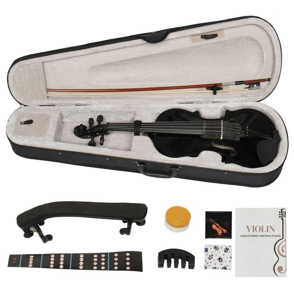 image-【Do Not Sell on AmazonFull Size 4/4 Violin Set for Adults Beginners Students with Hard Case,Violin Bow,Shoulder Rest,Rosin,Extra Strings and Sordine