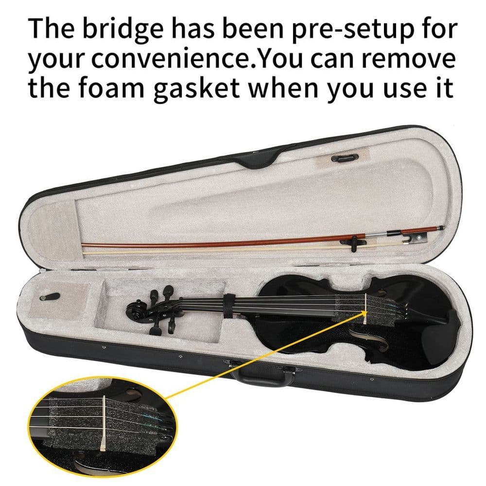 image-【Do Not Sell on AmazonFull Size 4/4 Violin Set for Adults Beginners Students with Hard Case,Violin Bow,Shoulder Rest,Rosin,Extra Strings and Sordine
