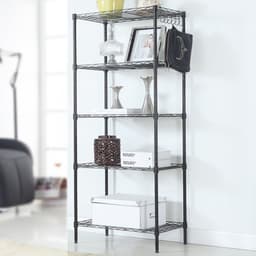 image-Changeable Assembly Floor Standing Carbon Steel Storage Rack Black