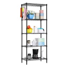 image-Changeable Assembly Floor Standing Carbon Steel Storage Rack Black