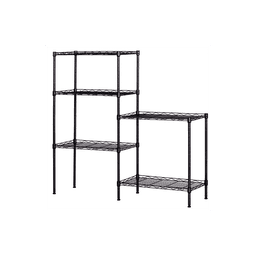 image-Changeable Assembly Floor Standing Carbon Steel Storage Rack Black
