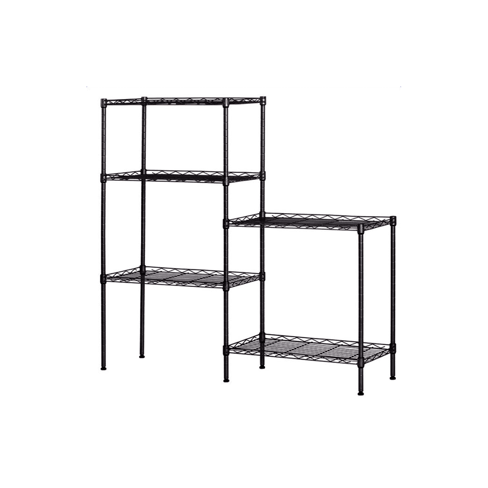 image-Changeable Assembly Floor Standing Carbon Steel Storage Rack Black