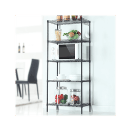 image-Changeable Assembly Floor Standing Carbon Steel Storage Rack Black