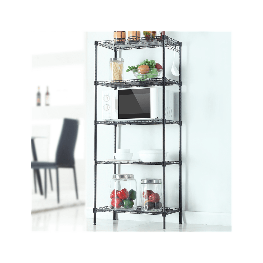 image-Changeable Assembly Floor Standing Carbon Steel Storage Rack Black