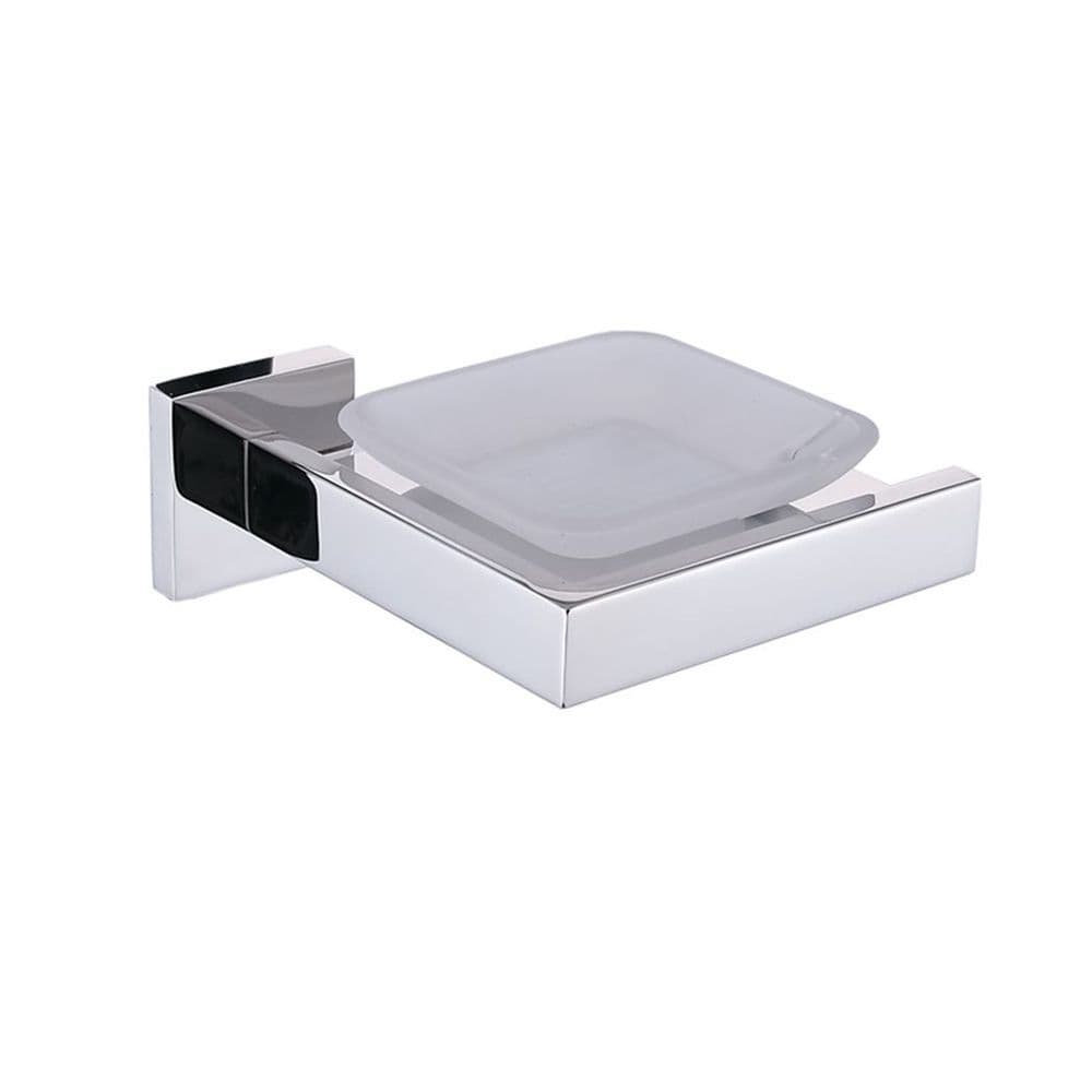 image-Bright Polishing Soap Dish Rust-Proof 304 Stainless Steel Square Soap Holder with Removable Dish Silver Bathroom Accessories Soap Dispenser KJ71507YIN