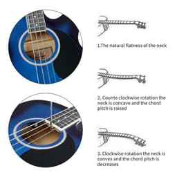 image-Glarry GMB101 4 string Electric Acoustic Bass Guitar w/ 4-Band Equalizer EQ-7545R Blue