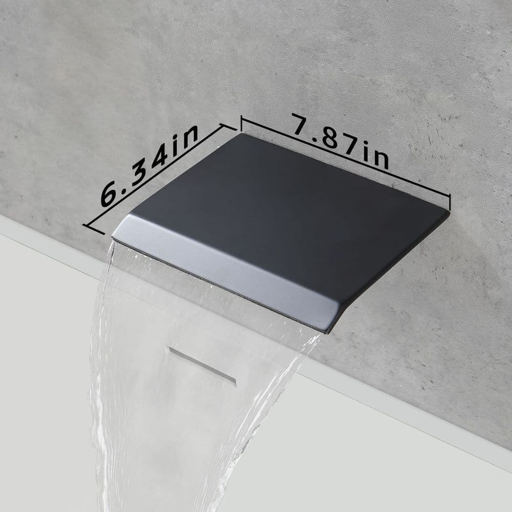 image-Male NPT Shower Faucet Set, Waterfall Shower System for Bathroom, High Pressure 10" Rain Shower Head and Handheld Shower Spray, Wall Mount Tub Faucet Shower Valve with Trim and Diverter, Matte Black