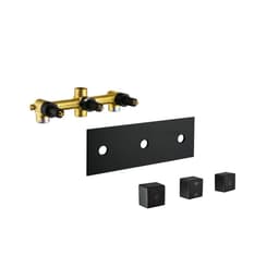 image-Brass Matte Black Shower Faucet Set Shower System 10 Inch Rainfall Shower Head with Handheld Sprayer Bathroom Luxury Rain Mixer Combo