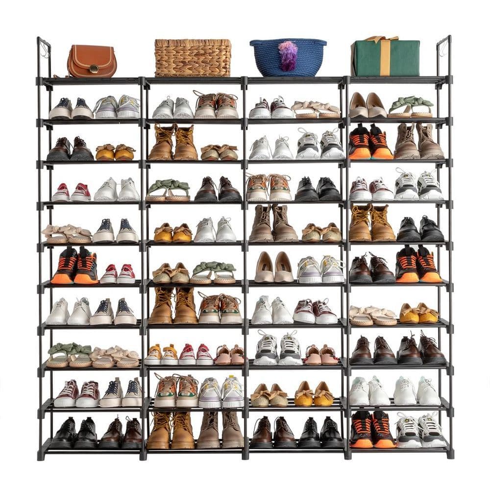 image-10 Tiers Shoe Rack Storage Organizer Shoe Shelf Organizer for Entryway Holds 80 Pairs Shoe, Stackable Shoe Cabinet Shoe Rack