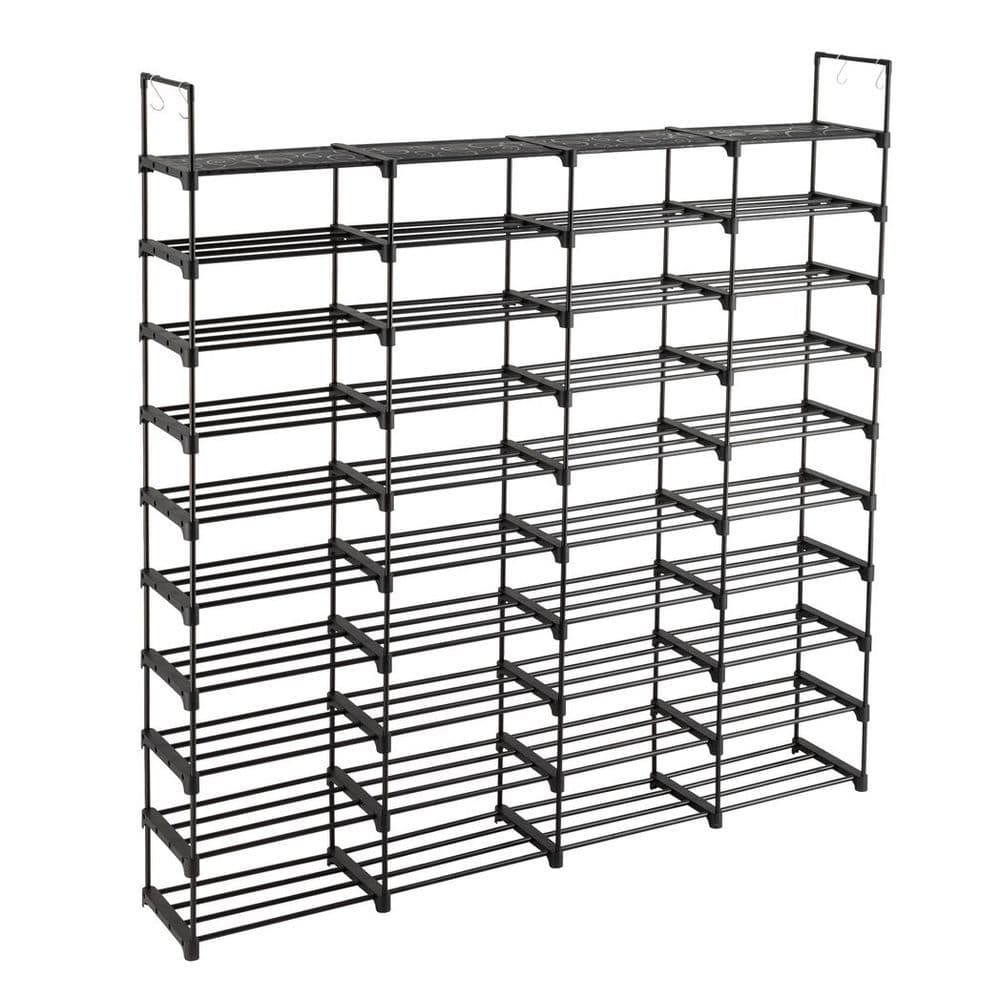 image-10 Tiers Shoe Rack Storage Organizer Shoe Shelf Organizer for Entryway Holds 80 Pairs Shoe, Stackable Shoe Cabinet Shoe Rack
