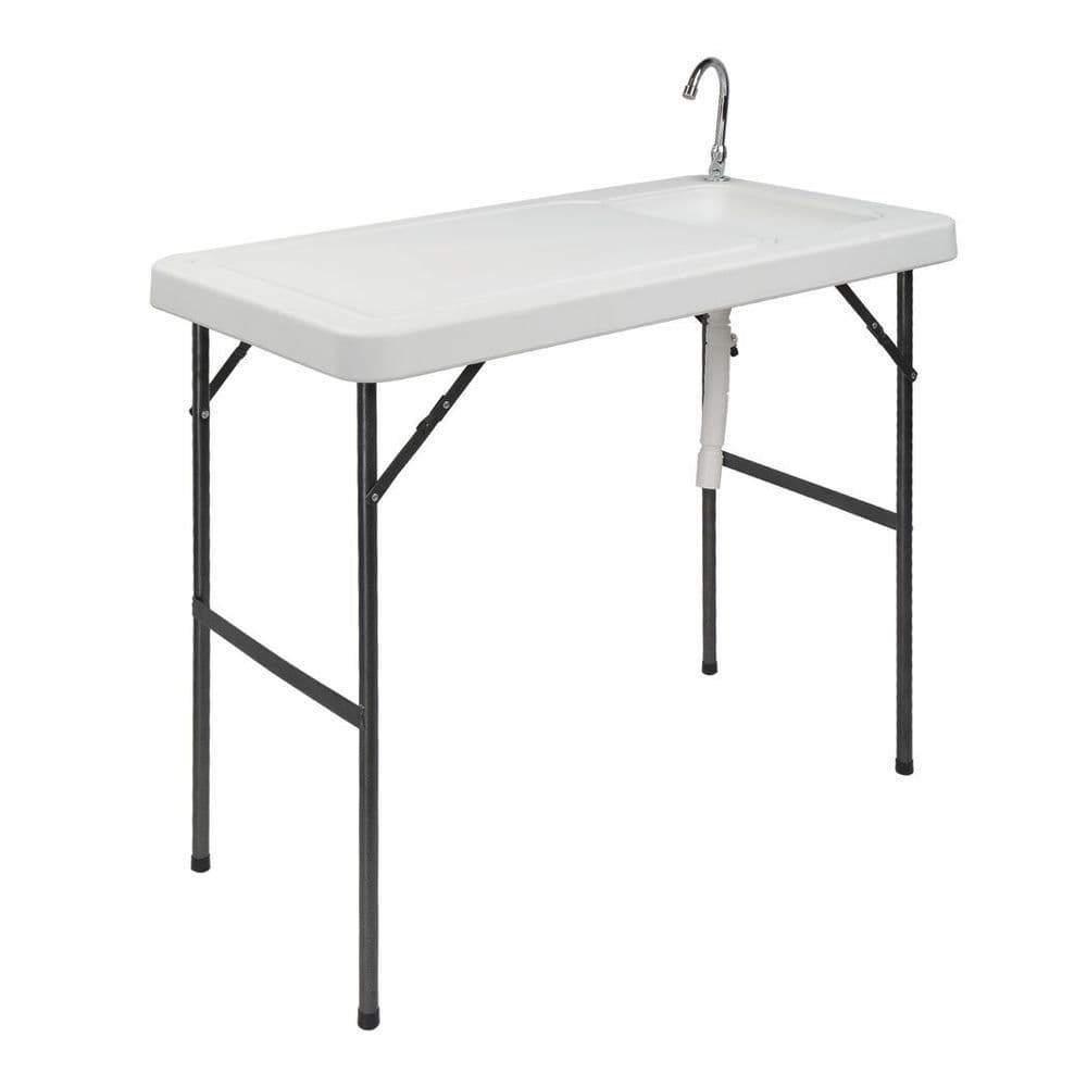 image-Folding Portable Fish Fillet & Hunting & Cutting Table with Sink Faucet