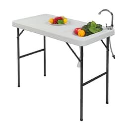 image-Folding Portable Fish Fillet & Hunting & Cutting Table with Sink Faucet