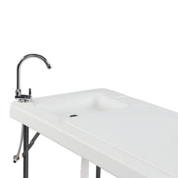 image-Folding Portable Fish Fillet & Hunting & Cutting Table with Sink Faucet
