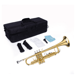 image-Drop B Tone Adjustable Trumpet Gloves Set Plaint Golden