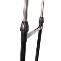 image-Dual-bar Vertical & Horizontal Stretching Stand Clothes Rack with Shoe Shelf YJ-04 Black & Silver