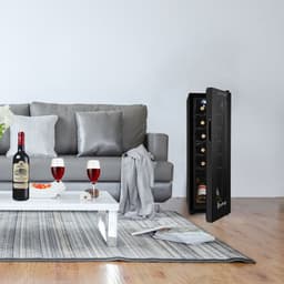 image-JC-34 115V 85W 1.2cu.ft/34l Electronic Wine Cabinet Cold Rolled Sheet Transparent Glass Door / 12Bottle with Display Black