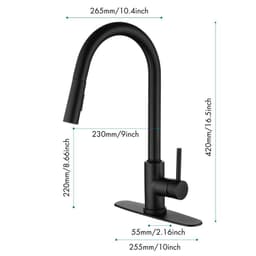 image-Single Handle High Arc Pull Out Kitchen Faucet,Single Level Stainless Steel Kitchen Sink Faucets with Pull Down Sprayer