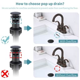 image-Oil Rubbed Bronze Bathroom Faucet with 2-Handle and 360 Degree Rotating Spout, Crescent Moon Style 4-inch Centerset Vanity Sink with Pop-Up Drain and Supply Hoses, FR4090-ORB