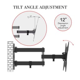 image-LEADZM 26-50" Adjustable Wall Mount Bracket Rotatable TV Stand TMX200 with Spirit Level