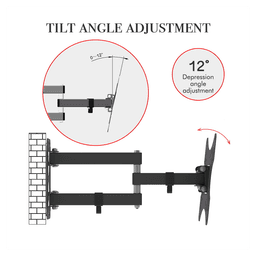 image-LEADZM 26-50" Adjustable Wall Mount Bracket Rotatable TV Stand TMX200 with Spirit Level