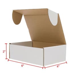 image-50 Corrugated Paper Boxes 6x4x2 "(15.2 * 10 * 5cm) White Outside and Yellow Inside