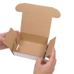 image-50 Corrugated Paper Boxes 6x4x2 "(15.2 * 10 * 5cm) White Outside and Yellow Inside