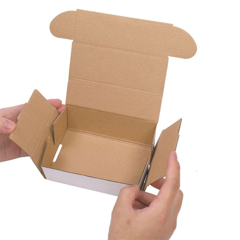 image-50 Corrugated Paper Boxes 6x4x2 "(15.2 * 10 * 5cm) White Outside and Yellow Inside