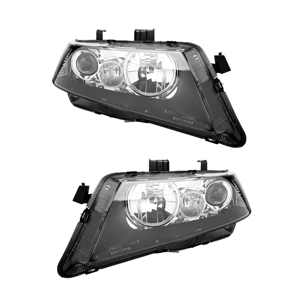 image-Set of (2) Headlights Halogen Factory Black Clear for 2004-2008 Acura TSX