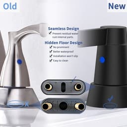 image-Bathroom Faucet Matt Black 2-Handle Bathroom Sink Faucet 360 Degree High Arc Swivel Spout Centerset 4 Inch Vanity Faucet Bathroom Faucet 3 Holes Lavatory Faucet