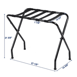 image-680*400*560MM Portable Metal Luggage Rack Black