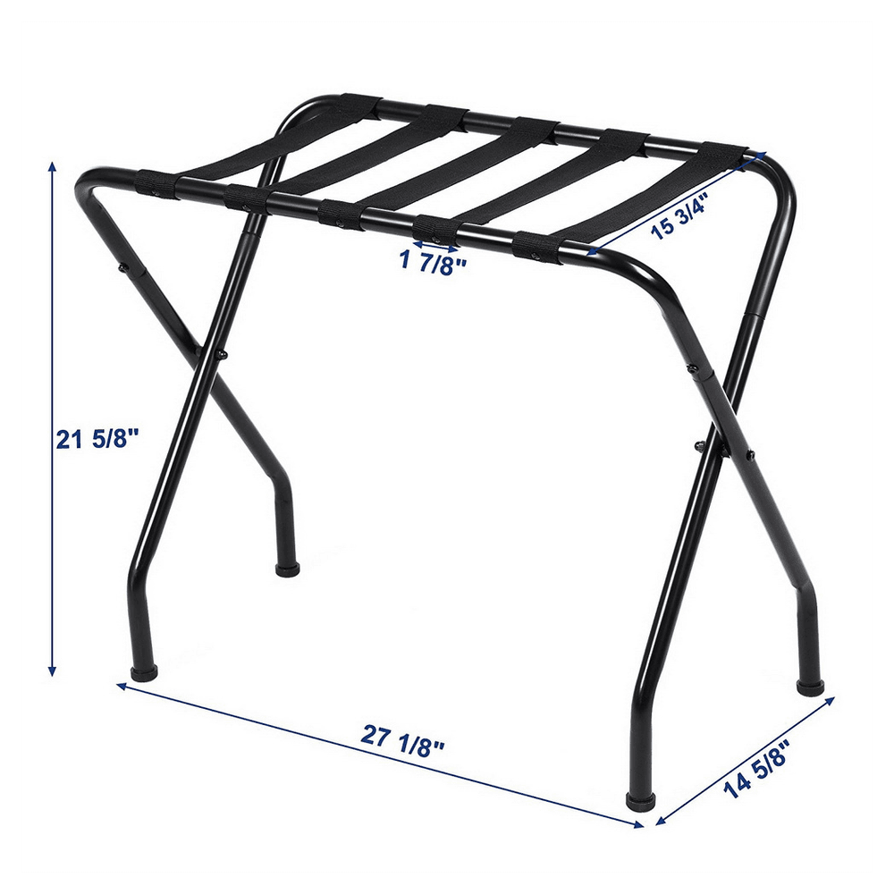 image-680*400*560MM Portable Metal Luggage Rack Black