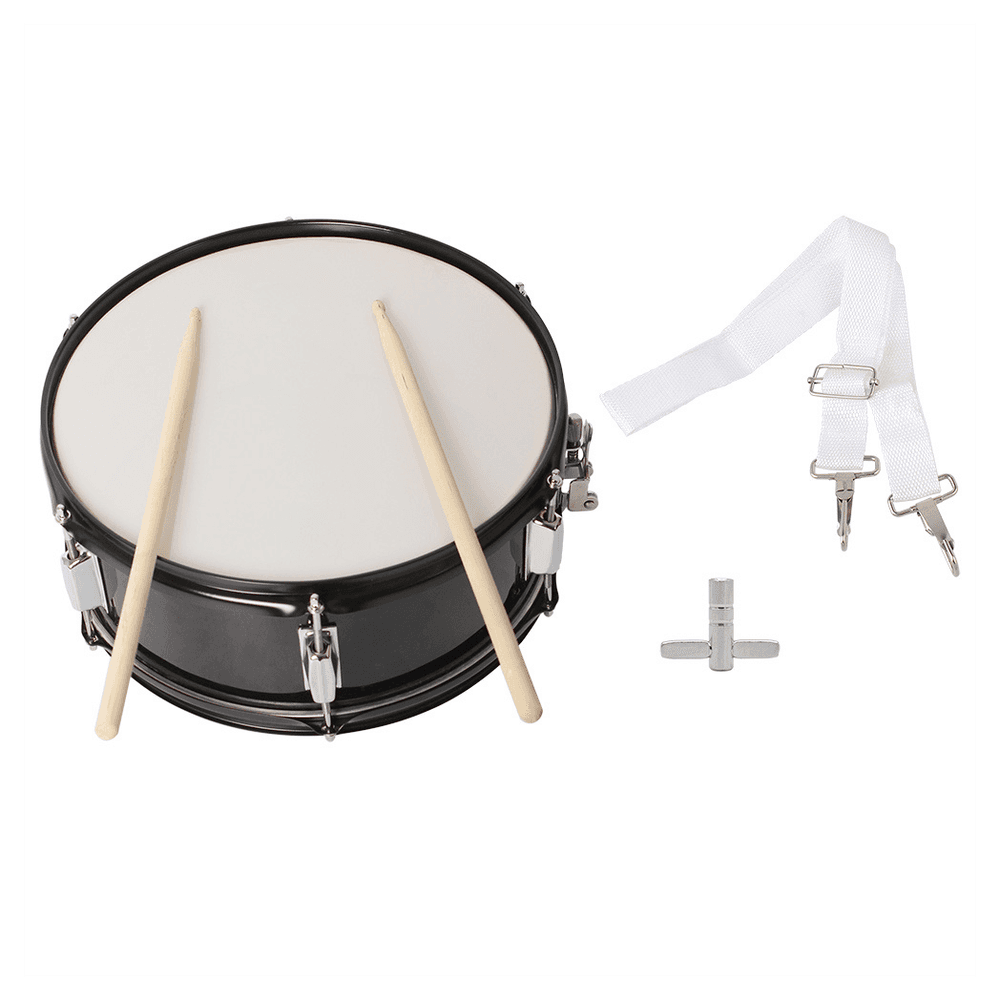 image-14 x 5.5 inches Professional Marching Snare Drum & Drum Stick & Strap & Wrench Kit Black