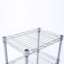 image-XM-207S Rectangle Carbon Steel Metal Assembly 4-Shelf Storage Rack Silver Gray