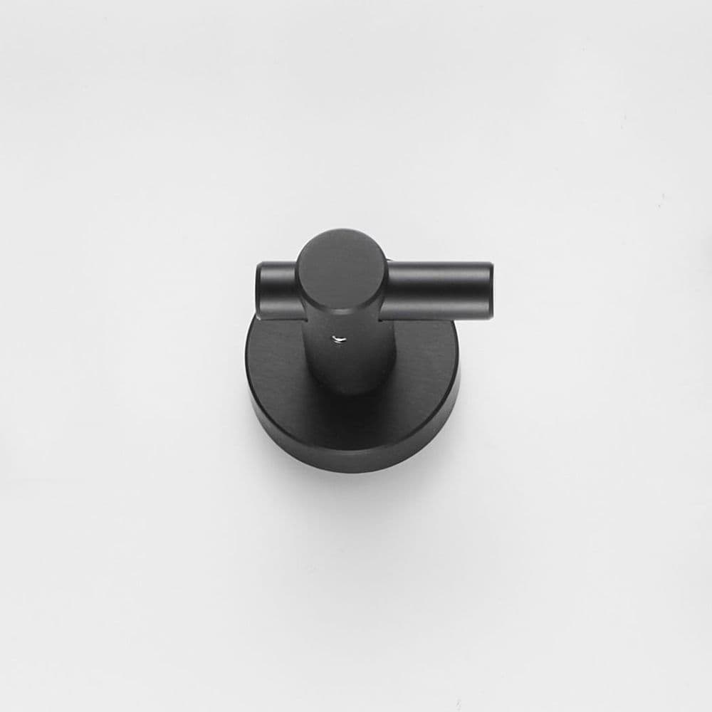 image-Round Base Wall Hanging Hook with Screws- Matte Black Hook, 2 Pack, for Entry Shoe Cabinet, Wardrobe Bathroom Bedroom Furniture Hardware