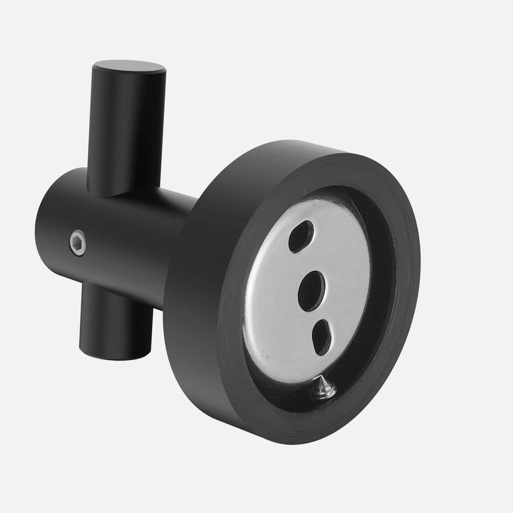 image-Round Base Wall Hanging Hook with Screws- Matte Black Hook, 2 Pack, for Entry Shoe Cabinet, Wardrobe Bathroom Bedroom Furniture Hardware