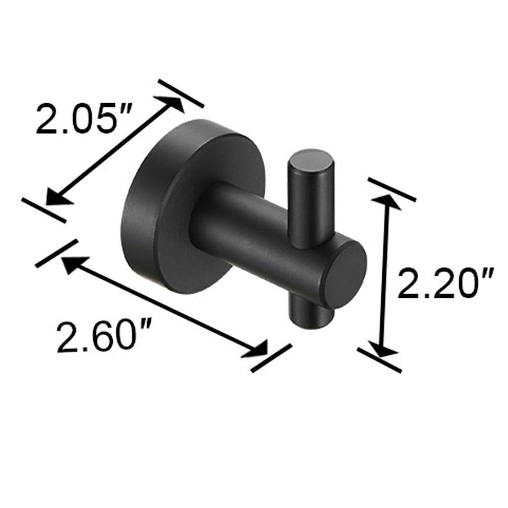image-Round Base Wall Hanging Hook with Screws- Matte Black Hook, 2 Pack, for Entry Shoe Cabinet, Wardrobe Bathroom Bedroom Furniture Hardware