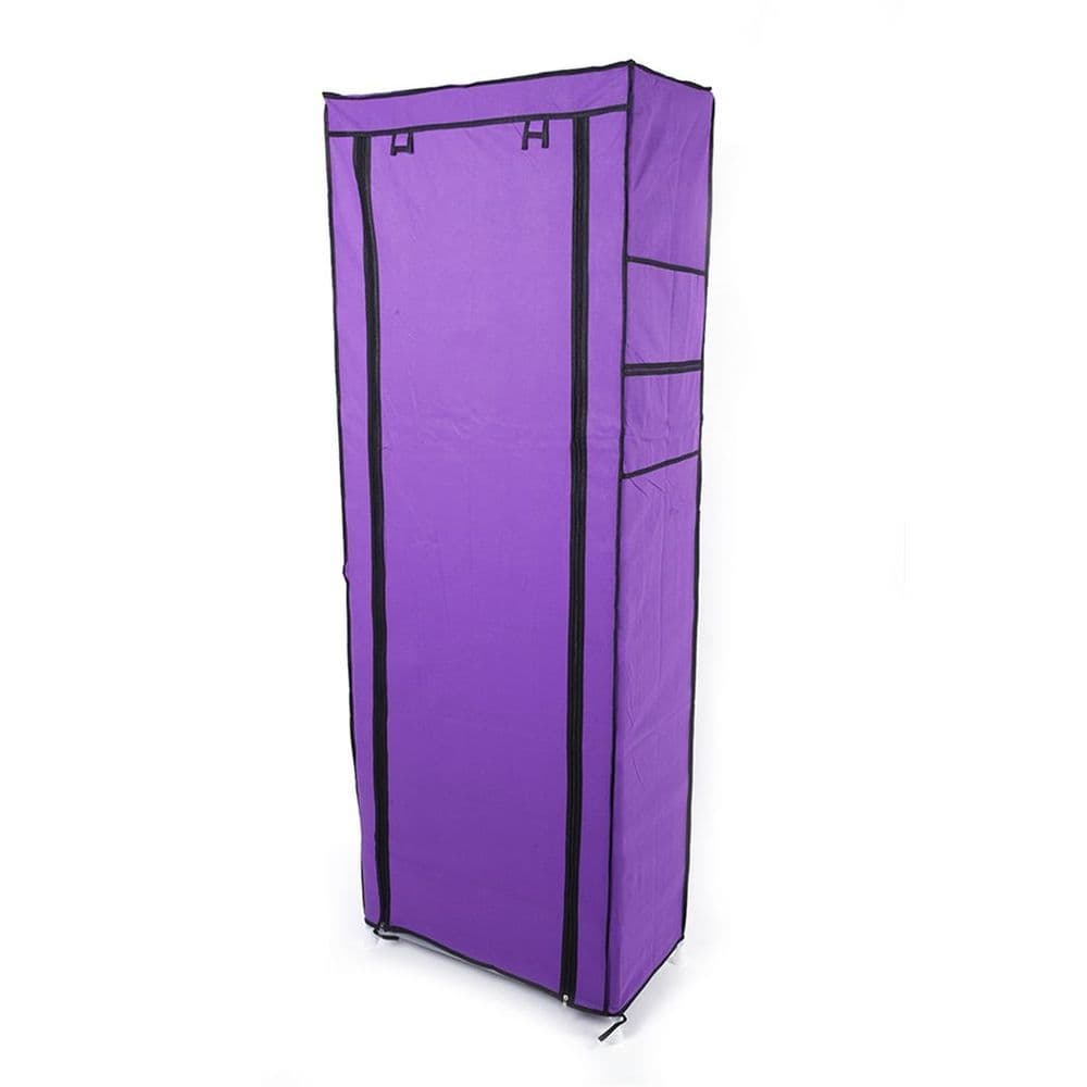 image-Fashionable Room-saving 9 Lattices Non-woven Fabric Shoe Rack Purple