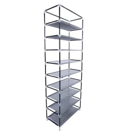 image-Fashionable Room-saving 9 Lattices Non-woven Fabric Shoe Rack Purple