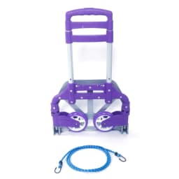image-Portable Aluminium Cart Folding Dolly Push Truck Hand Collapsible Trolley Luggage Purple