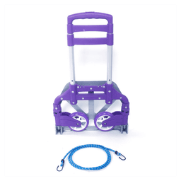 image-Portable Aluminium Cart Folding Dolly Push Truck Hand Collapsible Trolley Luggage Purple