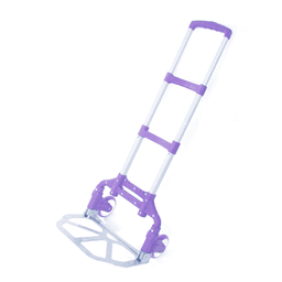 image-Portable Aluminium Cart Folding Dolly Push Truck Hand Collapsible Trolley Luggage Purple