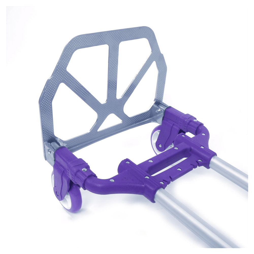 image-Portable Aluminium Cart Folding Dolly Push Truck Hand Collapsible Trolley Luggage Purple