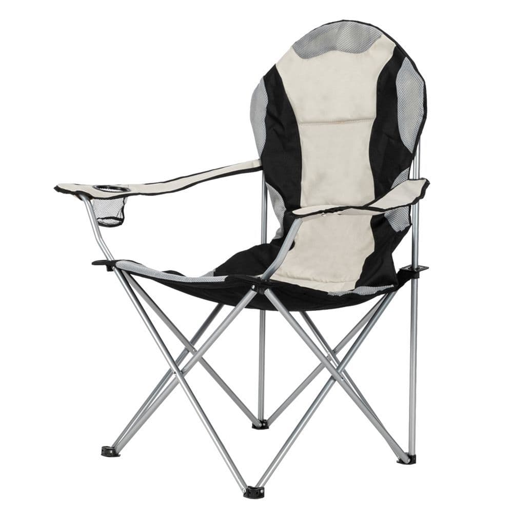 image-Medium Camping Chair Fishing Chair Folding Chair Black Gray