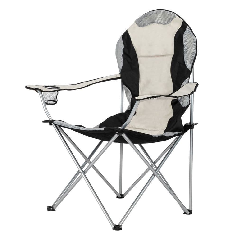image-Medium Camping Chair Fishing Chair Folding Chair Black Gray