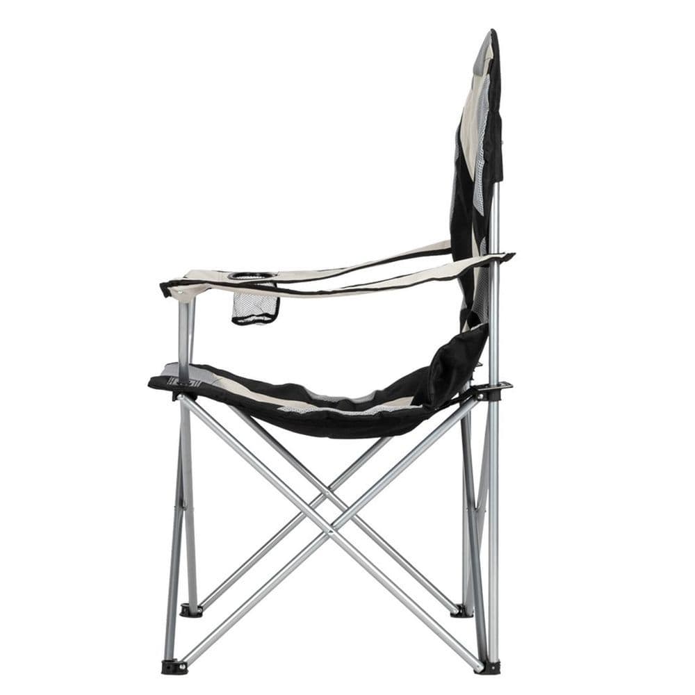 image-Medium Camping Chair Fishing Chair Folding Chair Black Gray