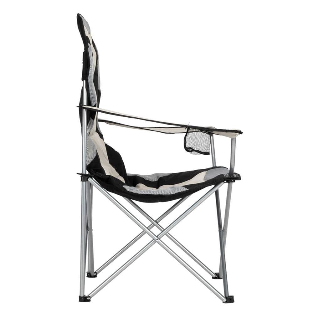 image-Medium Camping Chair Fishing Chair Folding Chair Black Gray
