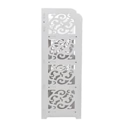 image-Wood-plastic Board Four Tiers Carved Shoe Rack White B